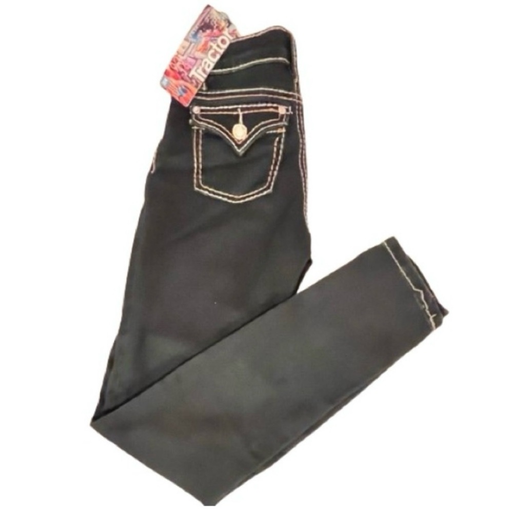 NWT- Tractor Jeans With White Contrast Stitching